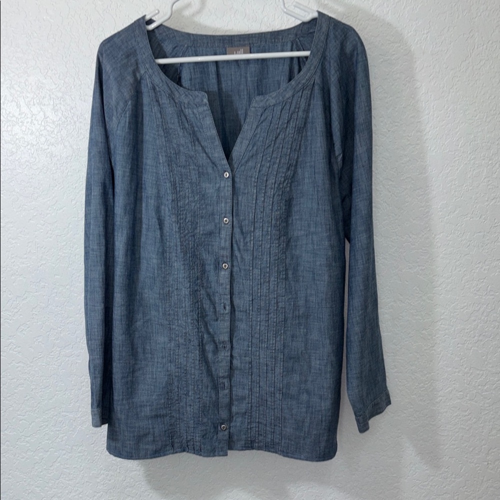 J. Jill Denim Blue Button-Down Shirt